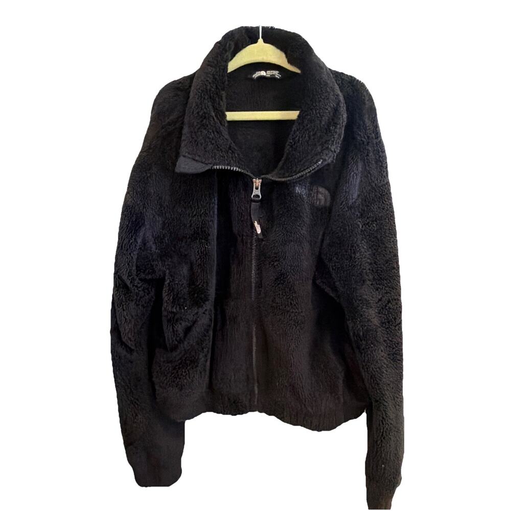 The North Face Kids Fleece Jacket Size M 10-12 Black Layer Spring Fuzzy Cozy Zip